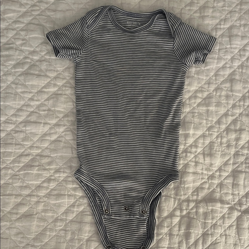 Carter's Black and White Striped Bodysuit